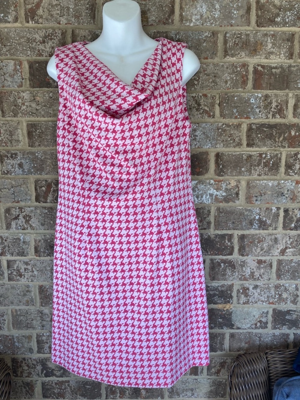 Tyler Boe Pink White dress NWT Size Medium Cowl Neck